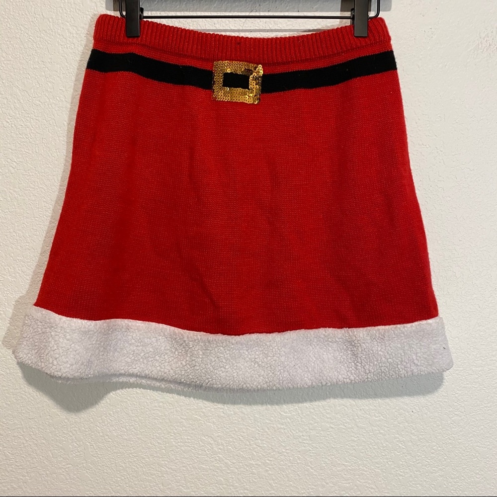 Christmas knit fuzzy skirt